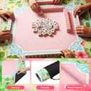31.5" x 31.5" Floral Mahjong Mat for Table, Flower Mahjong Table Covers with Carrying Bag, Non-Slip Noise Reduction Game Tables Cover for Poker Card Board Tile Games