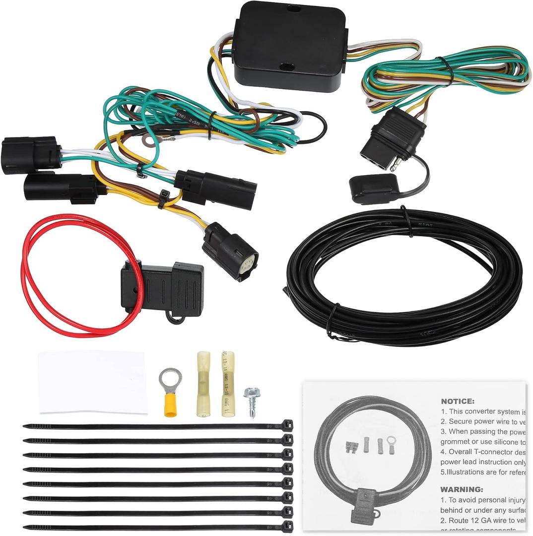 X AUTOHAUX 1 Set 118494 4-Pin 4 Way Trailer Wiring Harness Trailer Converter Towing Hitch Wiring for Ford Transit-150 250 2015-2022