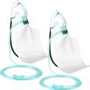 Geiserailie 2PCS XL Non Rebreather Oxygen Mask with Reservoir Bag, Non Rebreathing Oxygen Mask with 6.6ft Tubing and Adjustable Elastic Strap