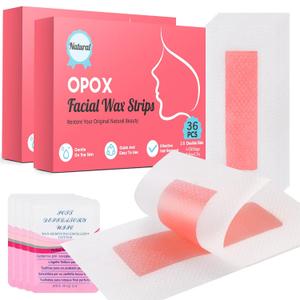 72PCS Facial Wax Strips for Hair Removal, Facial Hair Removal for Women, Waxing Kit for Women's Face, Bikini, Chest, Body, Arms, Legs, Back | 72ct Waxing Strips & 4 calming Oil Wipes