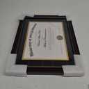 upsimples 11x14 Diploma Frame with High Definition Glass, Display 8.5x11 Certificate with Black over Gold Mat, Degree Document Frame for Wall and Tabletop, Mahogany with Gold Beads, 1 Pack