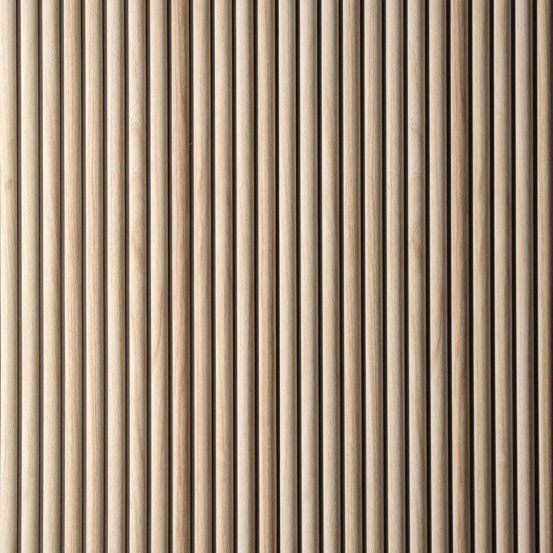 Wall!Supply 3D Wall Panels Faux Natural Wood Round Slatted Lightweight Foam (EPS) Wallpaper Alternative Easy DIY Installation 4 Pack, Covers 24.96 Sq Ft