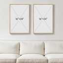 Framed Neutral Abstract Wall Art for Living Room, Set of 2 Modern Beige and Taupe Canvas Paintings Prints Artwork for Walls, Woman Silhouette Pictures Wall Decor for Bedroom Home Office, 16x24 Inch