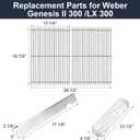 Stainless Steel Grill Grates with 66032 Flavorizer Bars for Weber Genesis II Grill Parts GS4,66095 Cooking Grates 66795 Heat Deflector Replacement Parts for Weber Genesis ii E-310 E-315 S-335