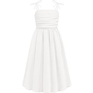 Arshiner Girls Summer Dress Maxi Spaghetti Strap Ruched Flowy Beach Boho Casual Teen Girl Sundress size 8