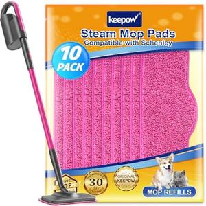 KEEPOW 10 Pack Microfiber Steam Mop Pads Compatible with Schenley Steam Mop Cleaner, Washable and Reusable Replacement Mop Pads Accessoriess Fit for Steam Mop SLFCSM064 & SLFCSM063