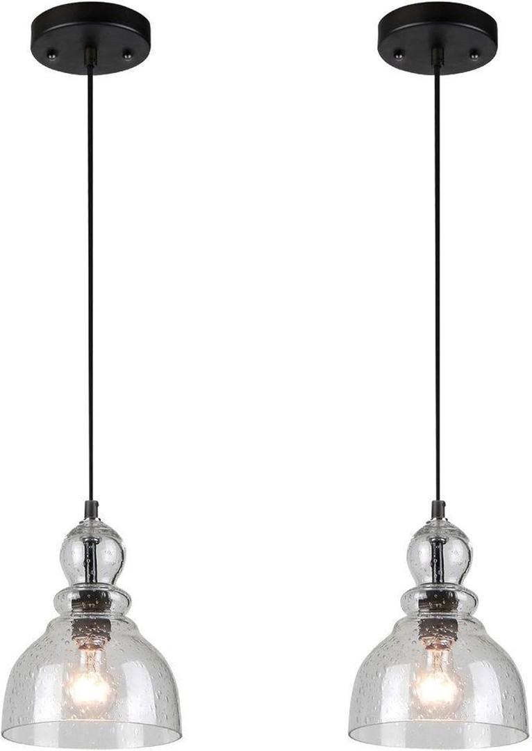 Ciata Lighting 1-Light Indoor Adjustable Mini Pendant - Bronze Indoor Pendant (2 Pack) (Oil-Rubbed Bronze)