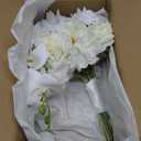 Rinlong 11" Wide White Orchid Cascading Wedding Bouquet - Real Touch Silk Cascade Bridal Bouquet