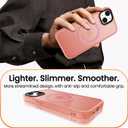 DEERLAMN Magnetic Matte Case for iPhone 15 with Screen Protector, [Compatible with MagSafe][Military Grade Drop Protection] Slim Translucent Shockproof Protective Phone Cover, Pink