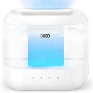 Dreo Humidifiers for Bedroom, Top Fill 4L Supersized Cool Mist Humidifier, 36H Runtime, 28 dB Quiet Ultrasonic Air Humidifier for Large Room, Plants, Baby Nursery, Indoor, Night Light, Easy to Clean (White)