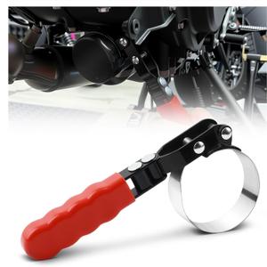 Adjustable Small Oil Filter Wrench, 180 Swivel Oil Filter Removal Tool with Stainless Steel Strips for Quick & Repair Filters, Oils Wrench Car Tools for Filters 2-3/4" to 3-1/4"