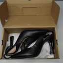 Womens Closed Toe Ankle Strap Heels Pointed Toe Pumps Shoes Slingback High Heel Wedding Dress Shoes (9.5, Black-3)