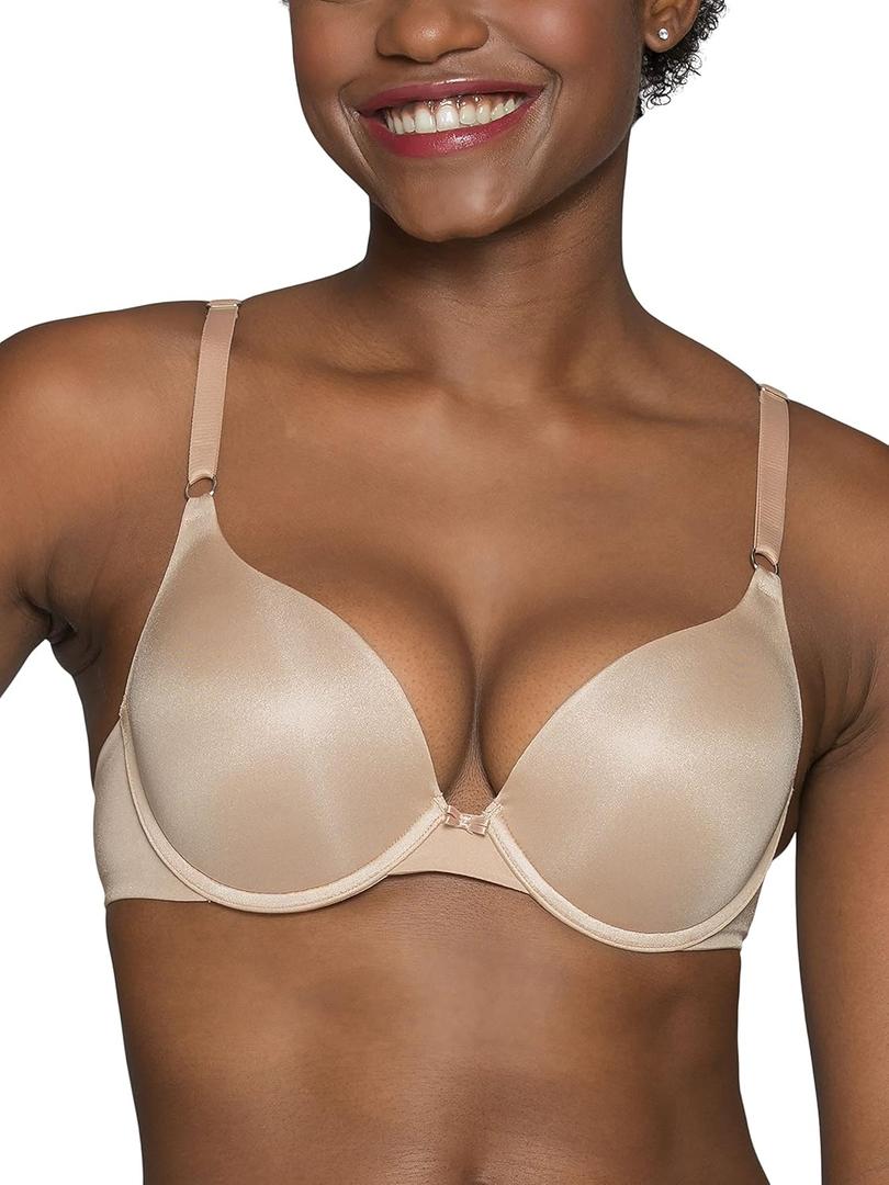 Vanity Fair Women's Ego Boost Push Up Bra, Adds Up to One Full Cup Size, Underwire Push Up Bras for Women (34B, Beige)