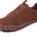 UBFEN Sneakers Barefoot Shoes for Womens Mens Minimalist Trail Running Hiking Comfortable Walking Brown US Size 7 Women/5 Men