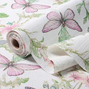 Shelf and Drawer Liner for Kitchen Cabinet Non-Adhesive Strong Grip Floral Shelf Liners Non-Slip Drawer Liner Waterproof Easy Install Cabinet Liner for Drawers Cupboard Table Shelves 12IN10FT (11.8"W x 118.1"L, Butterfly)