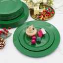 50 PCS Green Plates Disposable, Heavy Duty Green Plastic Plates include 25 Dinner (10.25") & Dessert (7.5") for Birthday, Golf Party Decorations, Graduation Party, Picnic