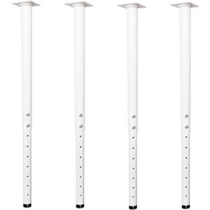 Jahof Adjustable Table Legs 22-36 inch (55-90 cm), Ø42/38 mm (4, White)