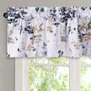 H.VERSAILTEX Valance for Kitchen Windows/Bathroom/Living Room/Bedroom Blackout Window Valance Thermal Insulated Rod Pocket Valance Curtains, 52" W x 18" L, 2 Panels, Stoneblue/Taupe