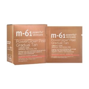 m-61 PowerGlow Peel Gradual Tan | Exfoliating Facial Peel, Build A Streak-Free Radiant Glow