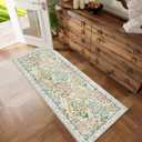 Washable Kitchen Rug Runners for Hallways: 2'6"x8' Bedroom Rug Non Slip Low Pile Stain Resistant Soft Indoor Floor Carpet Runner Rug for Entryway Hallway Kitchen Living Room Farmhouse