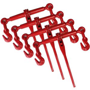ENJ 4 Pack Ratchet Load Binder with 2 Grab Hooks, for 5/16-3/8 Grade 70 Transport Chain, Load Binder with 5,400 Pound Working Load Limit