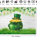 Happy St. Patrick's Day Backdrop White Brick Wall St Patrick's Photography Background St Patrick's Day Children Party Decorations(75FT)