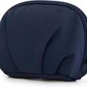 E-Tree Makeup Bag Travel Toiletry Bag Half Moon Small Make up Pouch Cosmetic Case Organizer Cute Waterproof for Girls Women Travel Essentials Toiletries Accessories (Navy Blue)