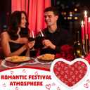 Bucherry 4 Pcs Valentine's Day Heart Placemats 17 Inch Red Love Hearts Placemats Fabric Table Mats with Ruffled White Edge, Seasonal Anniversary Holiday Table Mats for Party Kitchen Dining Decoration