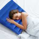 USHMA Inflatable Wedge Pillow, Portable Travel Wedge Pillow, Fast Inflation & Deflation Inflatable Wedge Pillows for Travel, Blow Up Sleeping Back Knee Bed (Blue)
