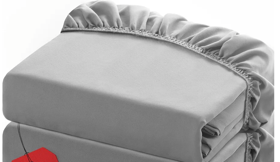 Beckham Hotel Collection Twin Fitted Sheet, Set of 2 Sheets with Deep Pockets, Gray