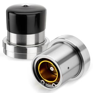 2.441" Trailer Wheel Bearing Protectors, Chromed Stainless Steel Axle Bearing Protective Kits with Auto Check & Dust Cap for Boat Trailer, Utility Trailer, Snowmobile, RV and ATV - 2 Pack