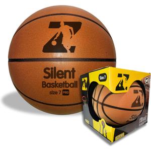 Pro Silent Basketball Size 7 - Superior Grade PU - 29.5" (NBA Regulations) - 400g Dense & Heavy for Training - Uncompressed & Ready to Play - Quiet Basketball Dribbling Indoor