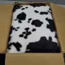 Vanity Stool Chair, Faux Fur Ottoman Foot Stool with Metal Legs & Adjustable Black Feet, Flip Top Storage Makeup Stool with Soft Padded Seat, Foot Rest for Makeup Room Bedroom, Cow