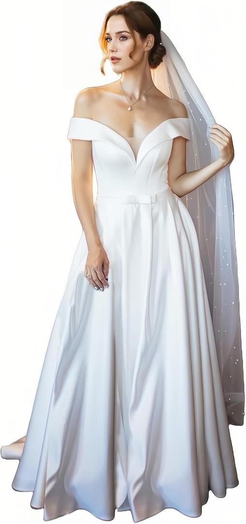 1 Tier Bridal Wedding Veil Pearl Chapel Length Tulle Hair Accessories with Comb (Off White 79inches) 1 Tier Bridal Wedding Veil Pearl Chapel Length Tulle Hair Accessories with Comb (Off White 79inches)