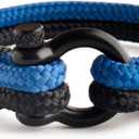 Mens Rope Bracelet - Stainless Steel Black Shackle, Extremely Durable and Scratch Resistant Waterproof Paracord, Handmade, Nautical Wristband for Men (RoyalBlue)