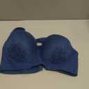 OYOANGLE Women's Push Up Lace Bras Underwire Adjustable with Wide Strap Lingerie Shaping Support Sexy Bras (Blue, 40B)