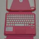 Touchpad Keyboard Case for iPad (A16) 11th 10th Generation, 360 Rotation Cover with Pencil Holder Wireless Backlit Detachable Keypad for iPad 11 inch 2025/10 Gen 10.9" 2022 Watermelon Red