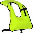 Inflatable Snorkel Vest Adults Swim Vest Portable Snorkeling Jackets for Diving Swimming Kayaking Surfing Safety Load Up to 220 Ibs (Green)