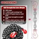 G80 Transport Binder Chain 3/8 Inch x 10 Foot | Tow Chain with Clevis Grab Hooks | 7,100 lbs Safe Working Load | Heavy Duty Chain for Transporting Towing (3/8'' x 10FT (Black))