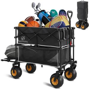Beach Wagon with Big Wheels for Sand,400L Double Decker Wagon with Extender