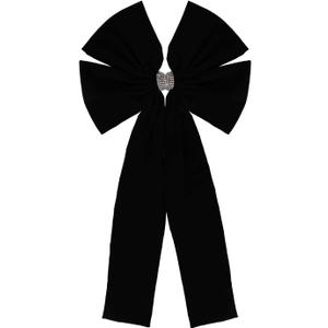 36x18 Inches Extra-Large Christmas Tree Topper Bow Black Velvet Ribbon Gift Bows for Christmas Home Decor, Outdoor Indoor Car Decoration (Black)