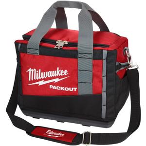 Milwaukee bag tool Milwaukee 48-22-8321 Tool Bag, 9.6 in W, 15 in D, 12.2 in H, 2 -Pocket, Polyester, Black/Red