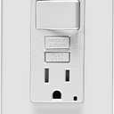 Leviton GFCI Switch Outlet Combo, 15 Amp, Self Test, Tamper-Resistant with LED Indicator Light, Saves Space, GFSW1-W, White