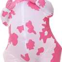 Inflatable Cow Costume Adult Animal Costume Halloween Inflatable Costume Christmas Cow Blow Up Suit for Women Cosplay (Large:4.9ft to 6.2ft (1.5m to1.9m), Pink)