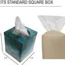 2 x LAMINET Deluxe Tissue Box Cover,Square -Decorative/Cover for Bathroom Vanity,Countertop,Night Stand,Office, Bedroom,Living Room,Desk & Car 5"X5"X5"-Fits 99% of Square Tissue Boxes. Soft Material-Beige