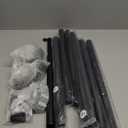 2 Pack 1Inch Diameter Wrap Around Curtain Rods for windows 28-86 inch(2.3-7Ft), Splicing Adjustable Room Darking Drapery Rod with Aluminum Finials and Brackets,Matte Black