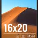 LaVie Home 16x20 Picture Frame for Wall Display, 16x20 Black Picture Frame with HD Plexiglas, 16 x 20 Poster Frame 1 Pack, Display Frame for Vertical or Horizontal, Classic Collection