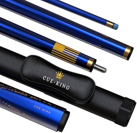 Cue-King Premier Pool Cue 58" 20oz 2 Piece with 9.5mm Premium Tip and Leather Case, Pool Stick, Cue Stick, Billiard Cue Stick, Taco De Billar, Pool Table Stick, Billiard Stick