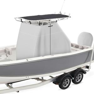 900D Waterproof T-Top Boat Center Console Cover with Motor Cover, Heavy Duty Marine Grade Polyester Fabric, Fit T-Top Center Console 83" L 55" W 72" H, Gray