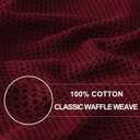 Homaxy 100% Cotton Waffle Weave Kitchen Dish Towels, Ultra Soft Absorbent Quick Drying Cleaning Towel, 13 x 28 Inches, 4-Pack, Burgundy